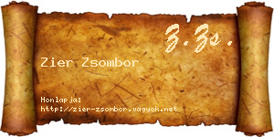 Zier Zsombor névjegykártya